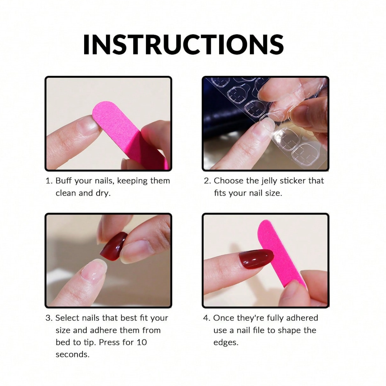 10pcs pure hand pressed short  - Nail Art Aesthetic recensie en prijs