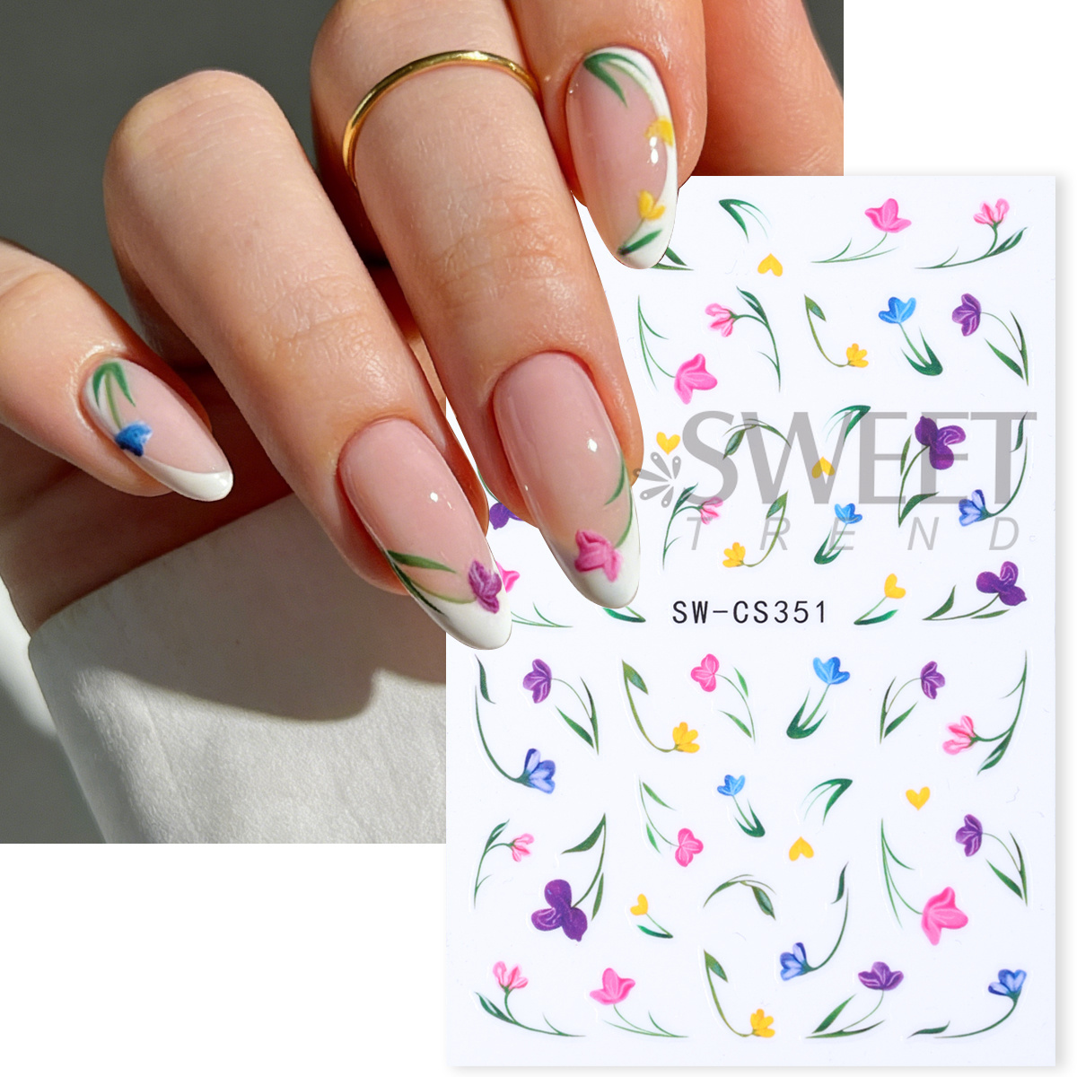 3pcs Summer Vine Flowers Nails - Nail Art Simple Elegant recensie en prijs
